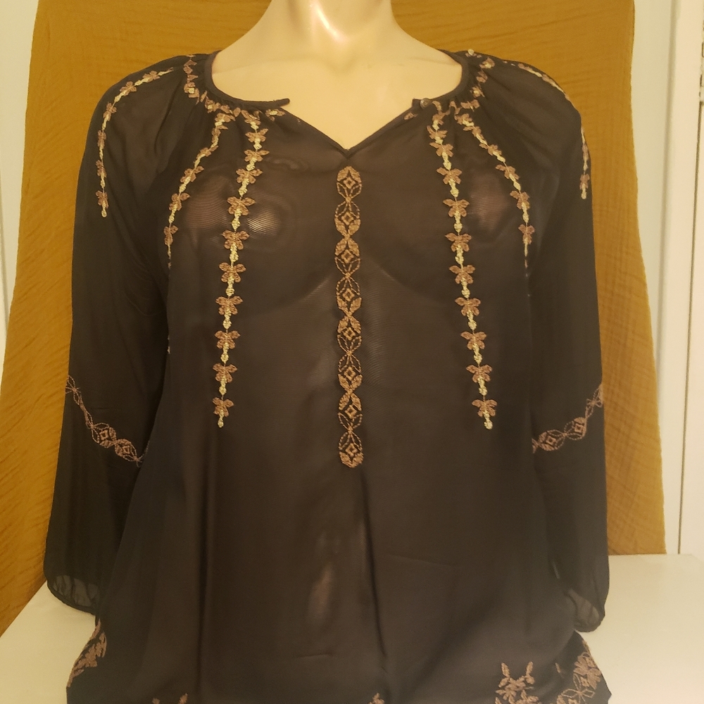 sheer embellished top